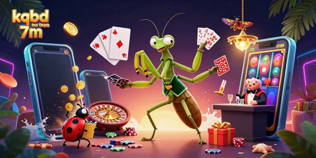 Engage with kqbd truc tuyen 7m's vibrant caricature of a card sharp and pit boss in a lively casino atmosphere, showcasing gaming fun.