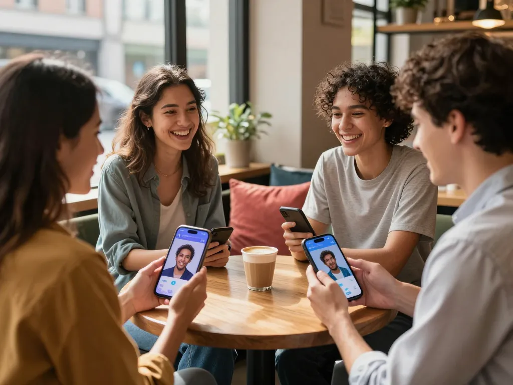 Engaging conversation with ai chat nsfw in a lively coffee shop setting.