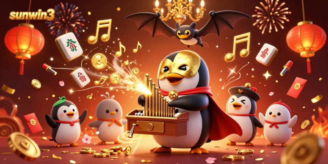 Experience thrilling gameplay in sunwin3 with a penguin virtuoso at a fantasy casino.