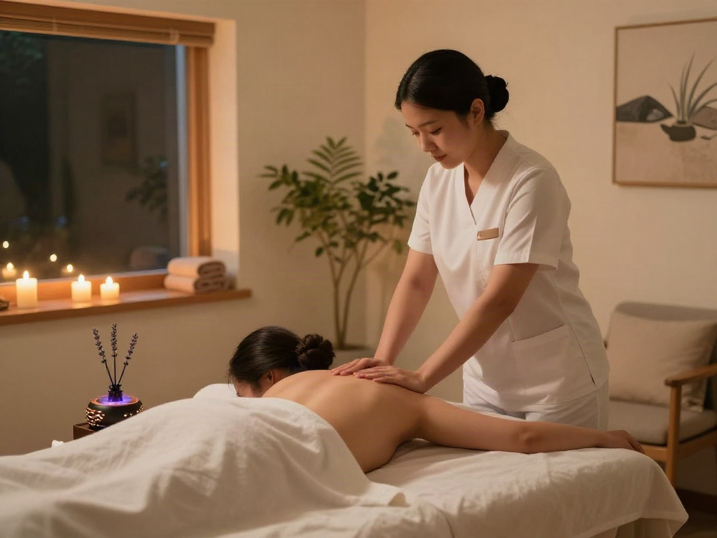 Experience soothing 주안출장마사지 in a serene spa with calming atmosphere.